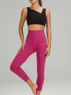 Lululemon Double-Lined Align High-Rise Crop 23" Pink Lychee Size 6